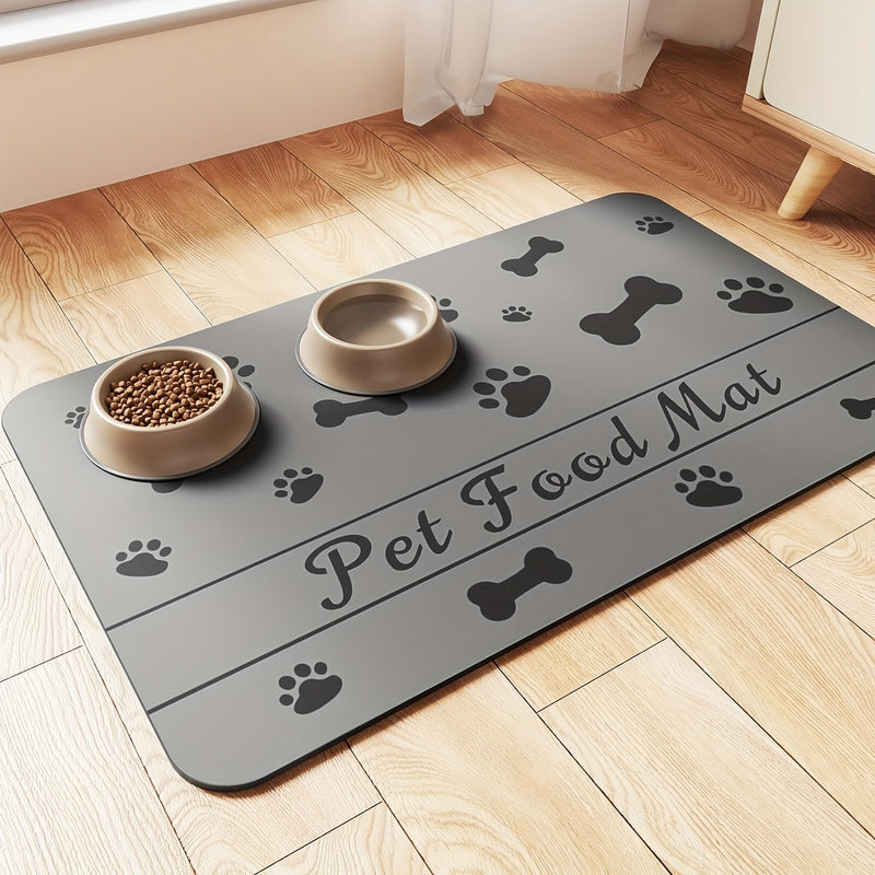 100% Absorbent Pet Feeding Mat, Dog Food and Cat Food Mat with Overflow Protection for Floors, Dog Meal Mat Water Bowl, Pet Accessories