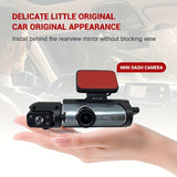 Ouyaaqii HD Dash Cam with 64GB High-Speed Memory Card, Fast Car Charger Bundle, 1080P Night Vision, Alloy Sun-Proof Case, Front & Interior Dual Lens - Upgraded Security Camera