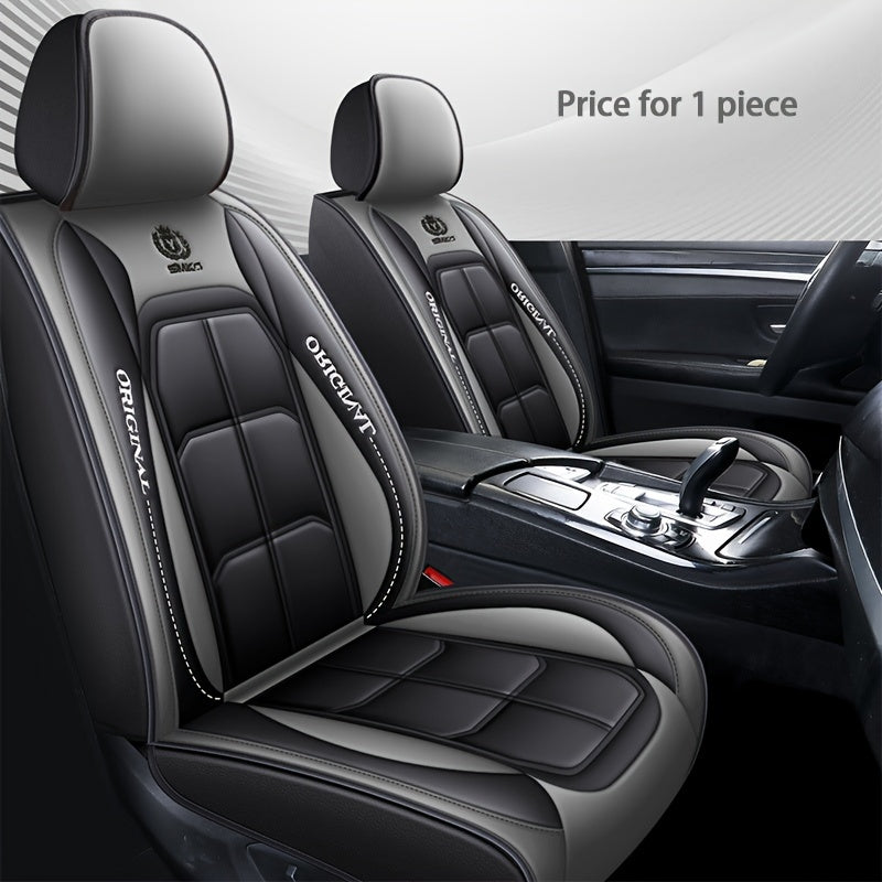 Premium Faux Leather Front Seat Cushion - Fit for Cars, SUVs & Pickups | All-Season Comfort Car Interior Accessory
