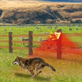 Repelente solar de animales con alarma antiladridos para exteriores, con carga solar, para granjas, huertos, campos y estanques.
