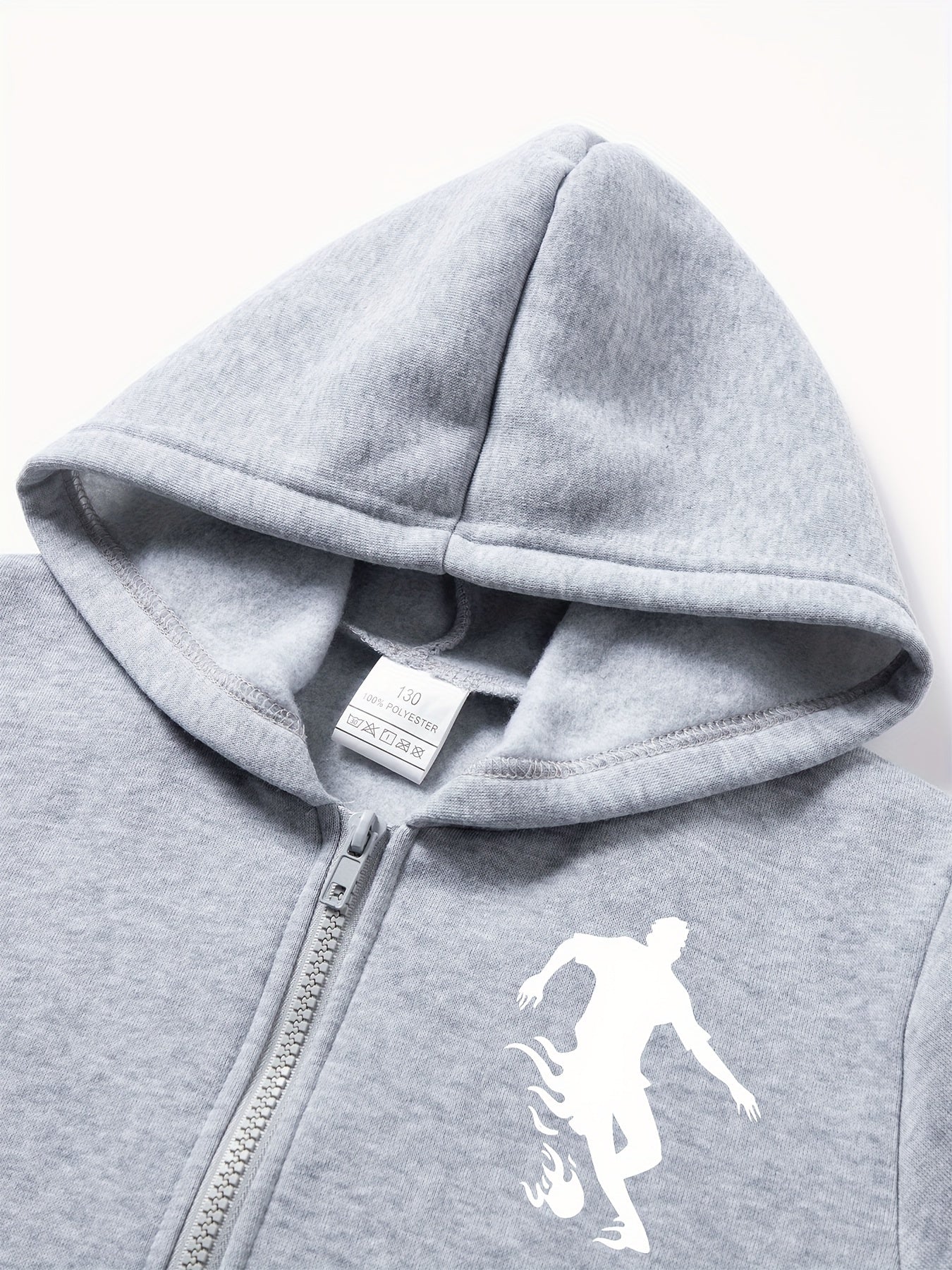 Kids' Soccer Player Print Hooded Tracksuit Set - Polyester Hoodie and Sweatpants with Zipper, Long Sleeve, Casual Geometric Pattern, Slight Stretch Fabric for Daily Wear and Jogging, Fall/Winter Collection for Boys and Girls,
