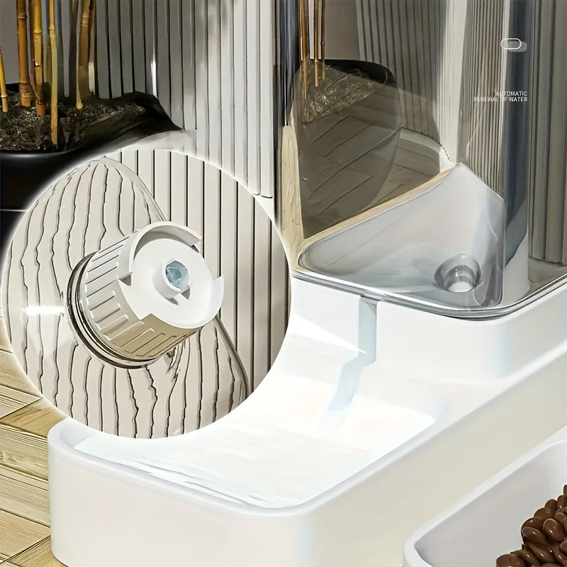 Set of Plastic Gravity Feeders for Dogs, Including Automatic Food And Water Dispenser, Without Battery