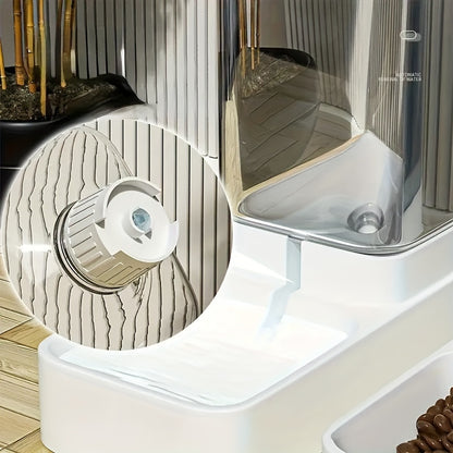 Set of Plastic Gravity Feeders for Dogs, Including Automatic Food And Water Dispenser, Without Battery
