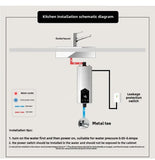 Instant Water Heater 220V 3000W-5500W Portable Electric Heaters for Bathroom Hot Water Shower and Home Kitchen Heating