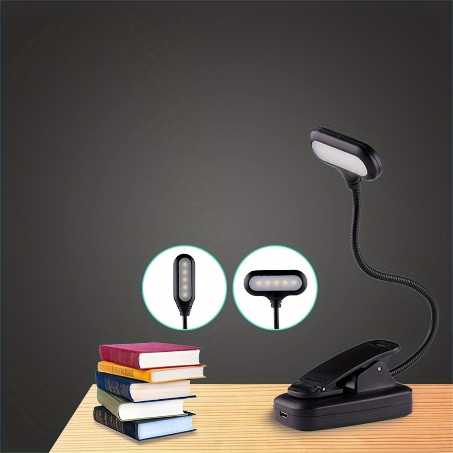 1pc Battery Powered Office Desk Light Led Desk Light, Adjustable Height Eye Protection Night Light, Clip, Rocker Arm Light, Suitable For Home, Office, And Study