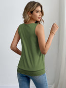 Sequin Decor Ruched Tank Top, Casual Summer Sleeveless Top, Women's Clothing