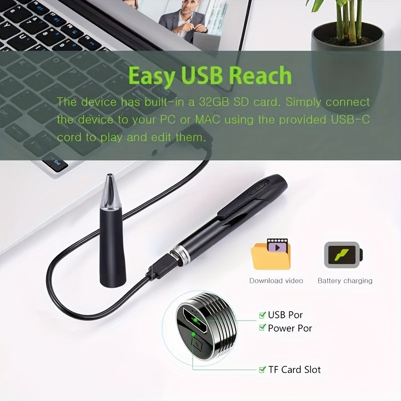 1pc Portable Camera, With Video 1080P HD Security Camera, Indoor/outdoor Surveillance Camera, Mini Camera, Portable Camera Recording, Small Security Camera, Perfect For Lectures, Classrooms, Offices, Business Meetings