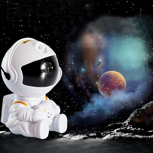 Astronaut Projector Night Light, USB-Powered RGB Starry Galaxy Nebula Lamp, Multi-Color LED Ceiling Decor, Non-Portable Laser Projector for Bedroom, Living Room, Party, Esports Room, Seasonal Gifts