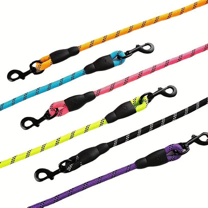 Reflective Dog Leash With Comfortable Padded Handle - Double Heavy Duty Traction Rope For Strong Dogs - Enhance Safety And Control On Walks