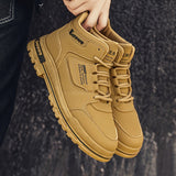 Zapatillas de skate de caña alta para hombre, antideslizantes y duraderas, ideales para caminar por la calle, viajar y actividades informales | Zapatillas retro de piel sintética a la moda para hombre