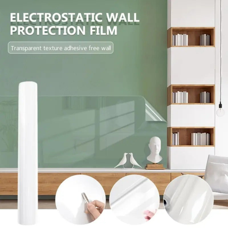 Película protectora electrostática transparente para pared, decoración de pared antiadherente, adhesivo de plástico impermeable y resistente al aceite, apto para cocina y hogar, instalación sencilla.
