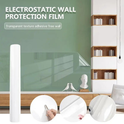 Película protectora electrostática transparente para pared, decoración de pared antiadherente, adhesivo de plástico impermeable y resistente al aceite, apto para cocina y hogar, instalación sencilla.