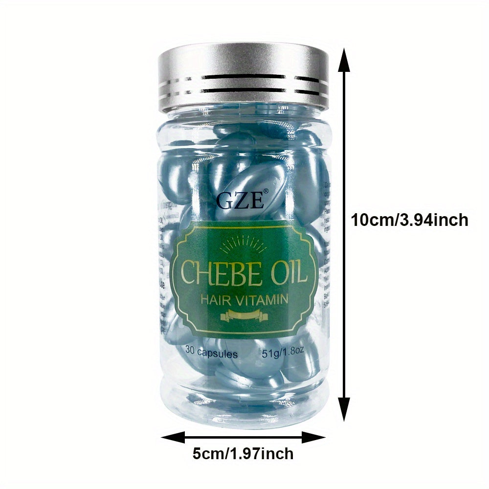 Chebe Oil Hair Vitamin Capsules - Soft Gel Serum for Moisturizing, Smoothing & Hydrating Damaged Hair, for Fall