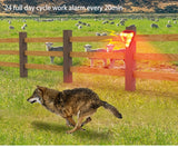 Repelente solar de animales con alarma antiladridos para exteriores, con carga solar, para granjas, huertos, campos y estanques.
