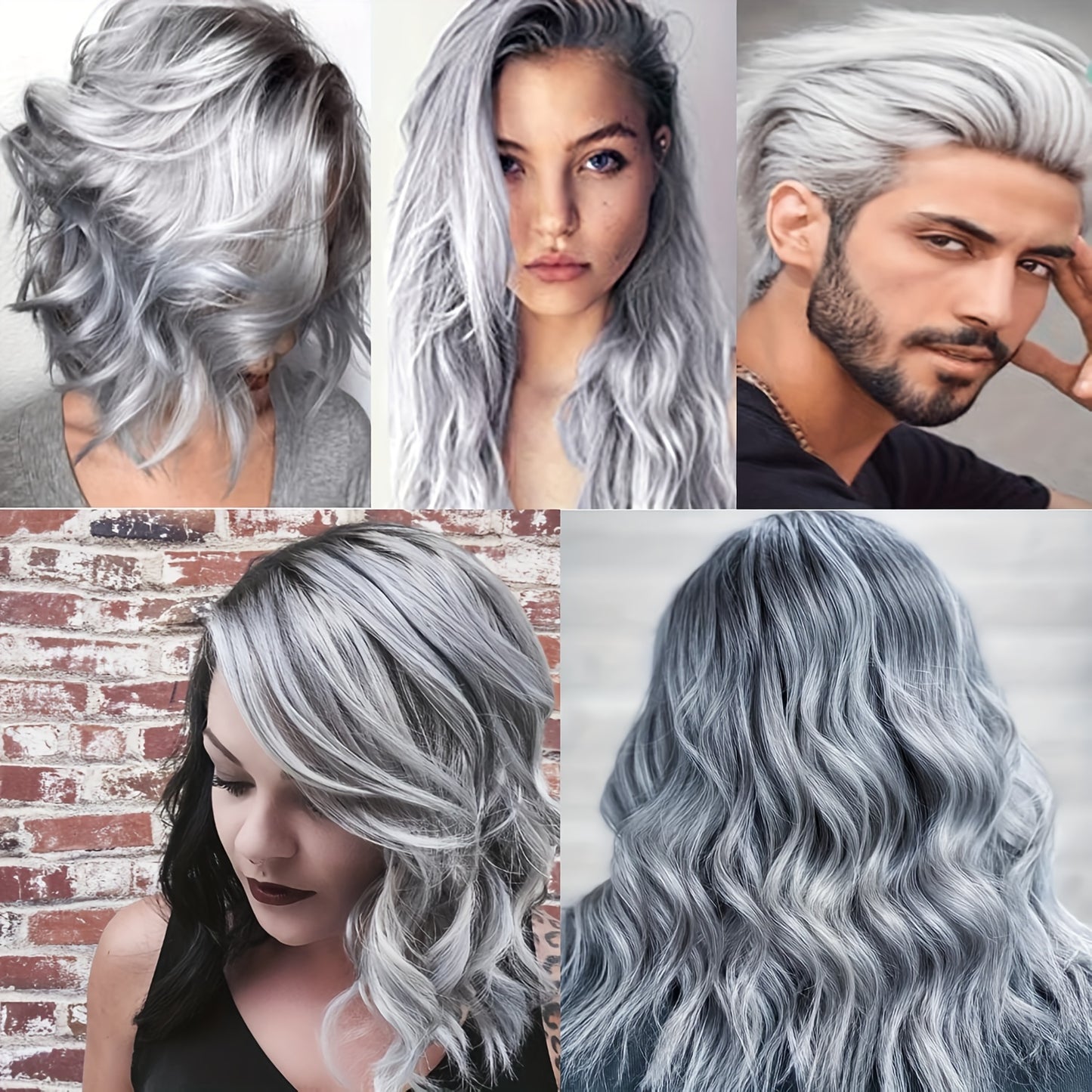 Two Boxes Of 120g Silvery Temporary Hair Colour Wax - Washable And Natural, Perfect For DIY Styling, Ideal For Christmas And Halloween Birthday Parties