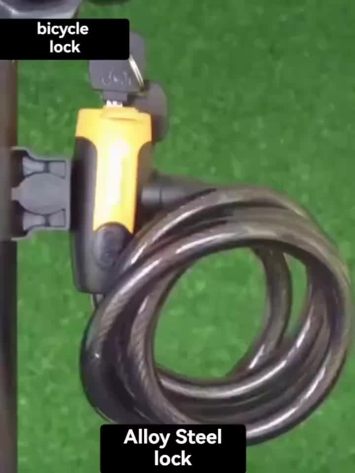 High-Security Bike Cable Lock with Key, Brushed PVC Finish, Anti-Theft Shear-Resistant, Waterproof, 12mm Thick, 125cm Length with Mounting Bracket