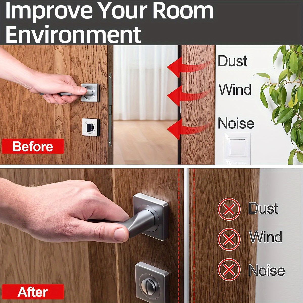 Tira de sellado de goma autoadhesiva para puertas de 3 metros - Aislamiento acústico y en forma de D para puertas y ventanas, se adapta a huecos de 0,25 a 0,63 cm (1/10 a 4/17"). Disponible en negro, blanco y marrón.