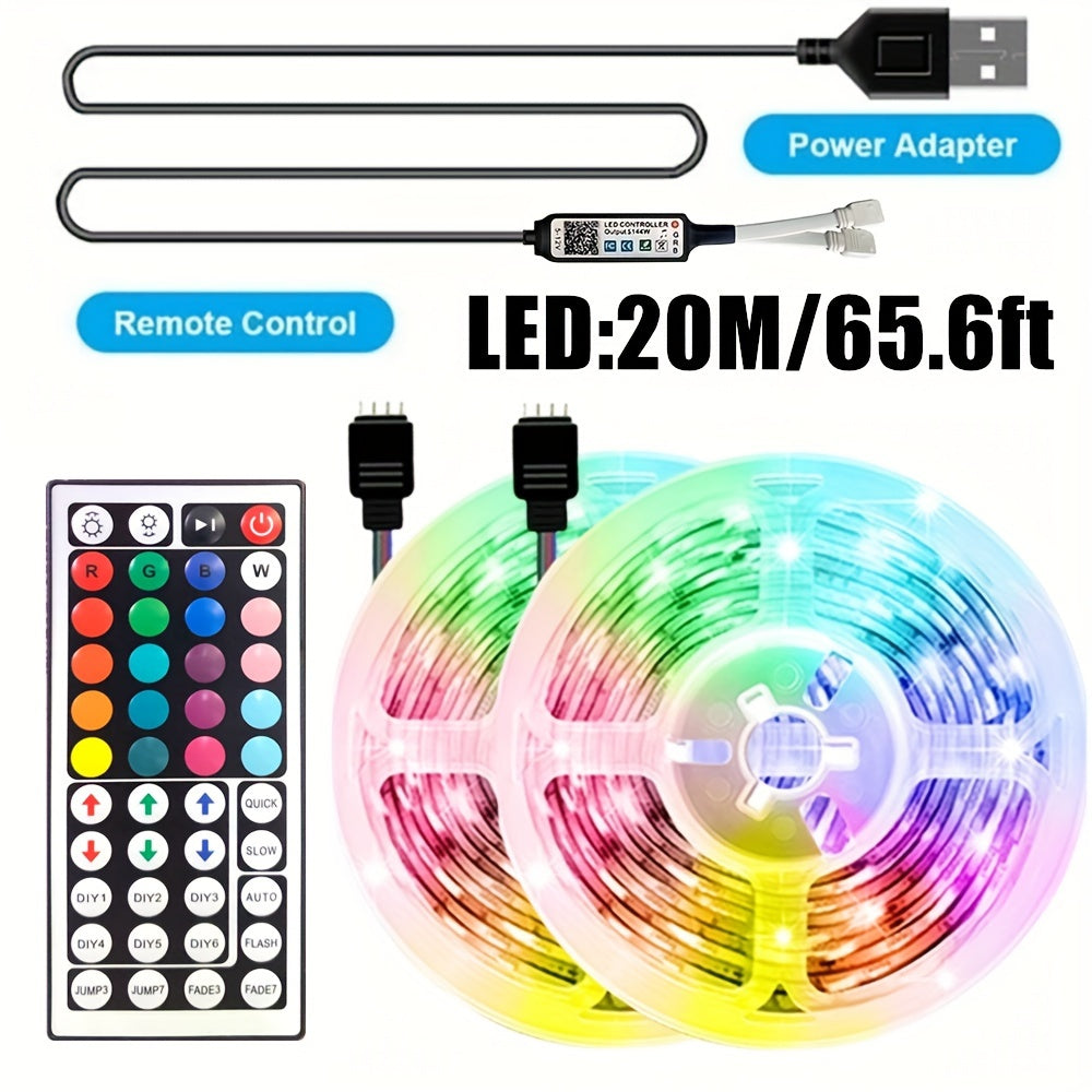 Tira de luces LED con control inalámbrico, iluminación RGB remota por infrarrojos, decoración para sala de estar, lámpara flexible, cadena decorativa