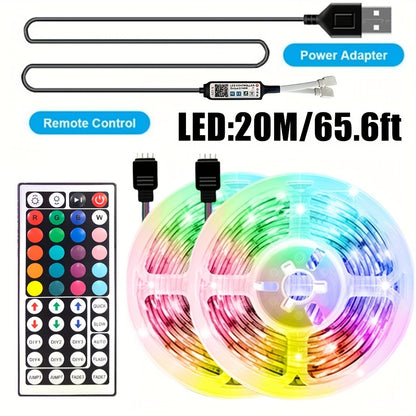 Tira de luces LED con control inalámbrico, iluminación RGB remota por infrarrojos, decoración para sala de estar, lámpara flexible, cadena decorativa