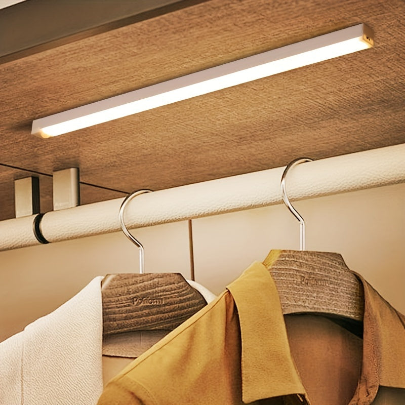Smart Motion-Activated LED Light Strip - Wireless, Magnetic Mount, USB Rechargeable for Wardrobe, Kitchen, Desk & More