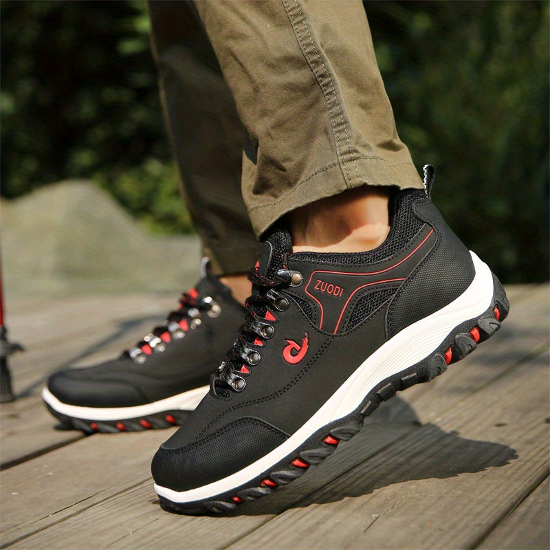 Botas de senderismo con cordones para hombre, resistentes y de talla grande, cómodas y antideslizantes, con suela suave para actividades al aire libre.