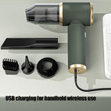 Aspiradora inalámbrica para coche con batería recargable de 2000 mAh (2 unidades), motor de 50 W/45 dB, de alta potencia, para coche, casa y autocaravana. Incluye potentes accesorios de succión y limpieza.