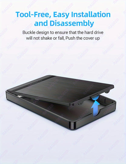 Carcasa Rageer USB 3.0 SATA para disco duro de 2,5": transferencia de datos de alta velocidad, fácil instalación, compatible con unidades de 7 mm/9,5 mm, compatible con portátiles y PC.