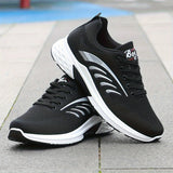 Men's Trendy Striped Sneakers Breathable Low Top Lace Up Non Slip Comfy For Jogging Workout Outdoor Casual Activities All Seasons