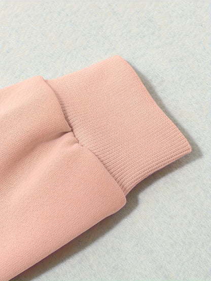 Conjunto de sudadera con capucha y pantalón ancho para niña, informal, con estampado de letras y dibujos animados, 304, poliéster elástico, corte holgado, otoño/invierno, tejido de punto, ropa juvenil, para exteriores.