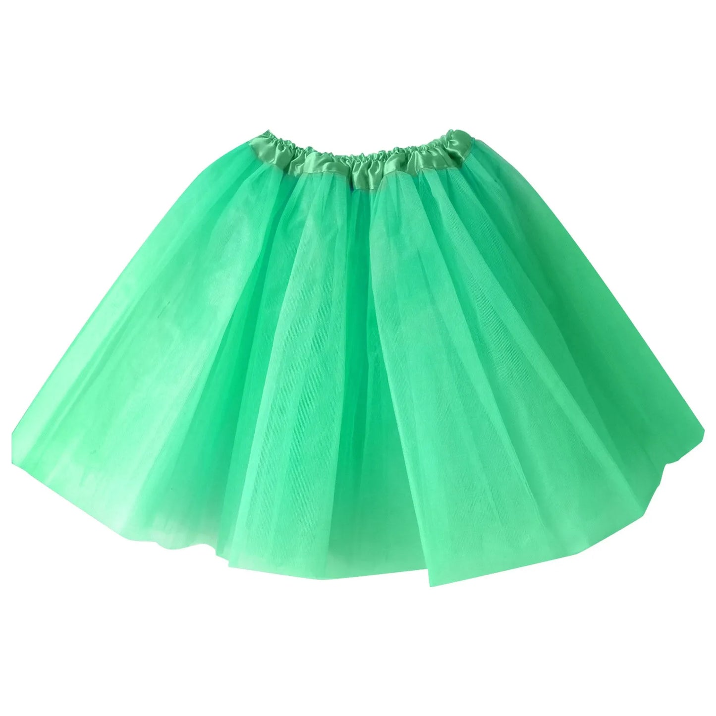 3 Layers Mesh Tulle Skirts for Women, Candy Color, Pleated, A Line Petticoat, Show Tutu, Performance 