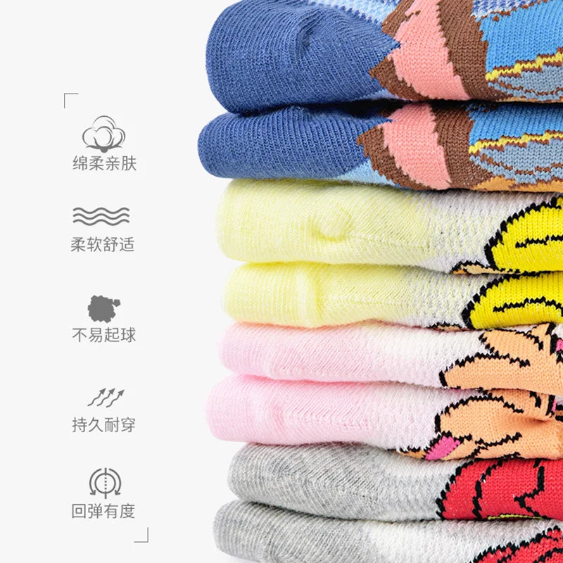 Lote de 3 pares de calcetines de algodón de malla para niños y niñas de 3 a 7 años, de la Patrulla Canina, de moda para primavera y verano. 