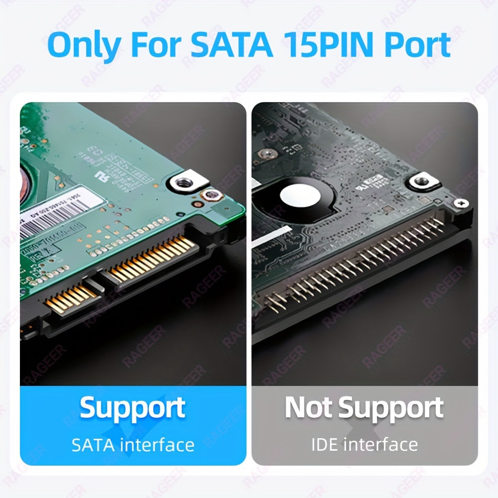 Rageer USB 3.0 Sata 2.5" Hdd Enclosure - High-Speed Data Transfer, Easy Install, Fits 7mm/9.5mm Drives, Compatible With Laptops & Pcs