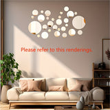 32pcs 3D Three-dimensional Round Acrylic Mirror Wall Stickers Background Wall Decoration Bedroom Living Room Office Kitchen Bathroom Waterproof Wall Stickers Home Decorations DIY Art Removable Self-adhesive Wall Stickers With