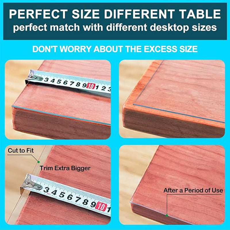 1pc Multi-Size Clear Table Protector Plastic Tablecloth Wipeable Water Resistant Vinyl Tablecloth PVC Screen Protector for Rectangle Dining Tables Mat Desk Pad Wooden Furniture Protector