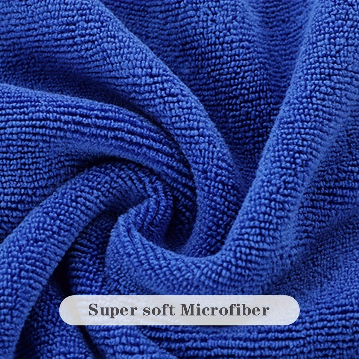 5-Pack Super Absorbent Polyester Cleaning Towels, Thick Non-Shedding Household & Car Wash Cloths, Multipurpose Wet Floor Warning Sign Included