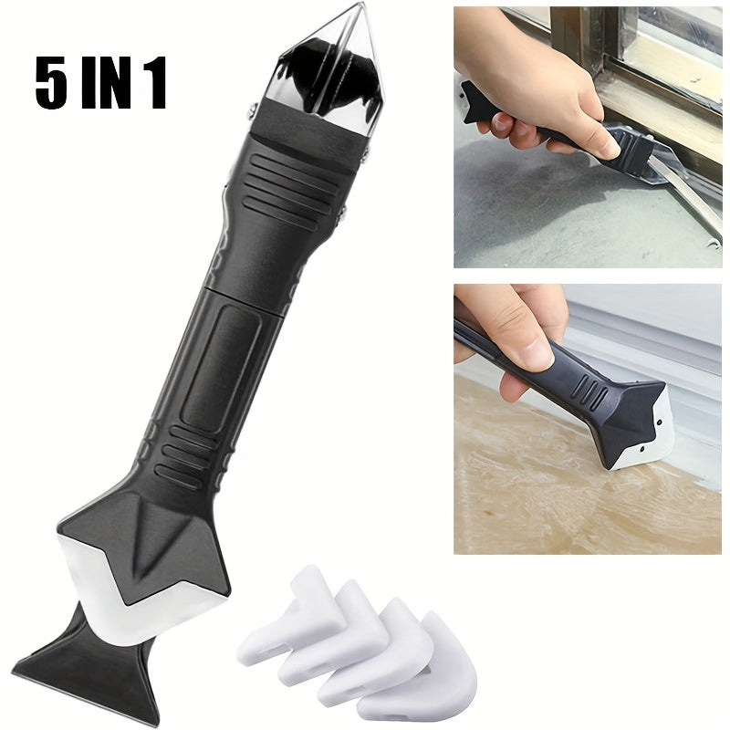 5 In 1 Silicone Scraper, Glue Remover Knife, Angle Beauty Sewing Spatula, Beauty Sewing Tool, Hand Tools, Silicone Caulking Tools, Sealant Finishing Tool, Grout Scraper, Reuse And Replace Great Tools For Kitchen Bathroom Wind