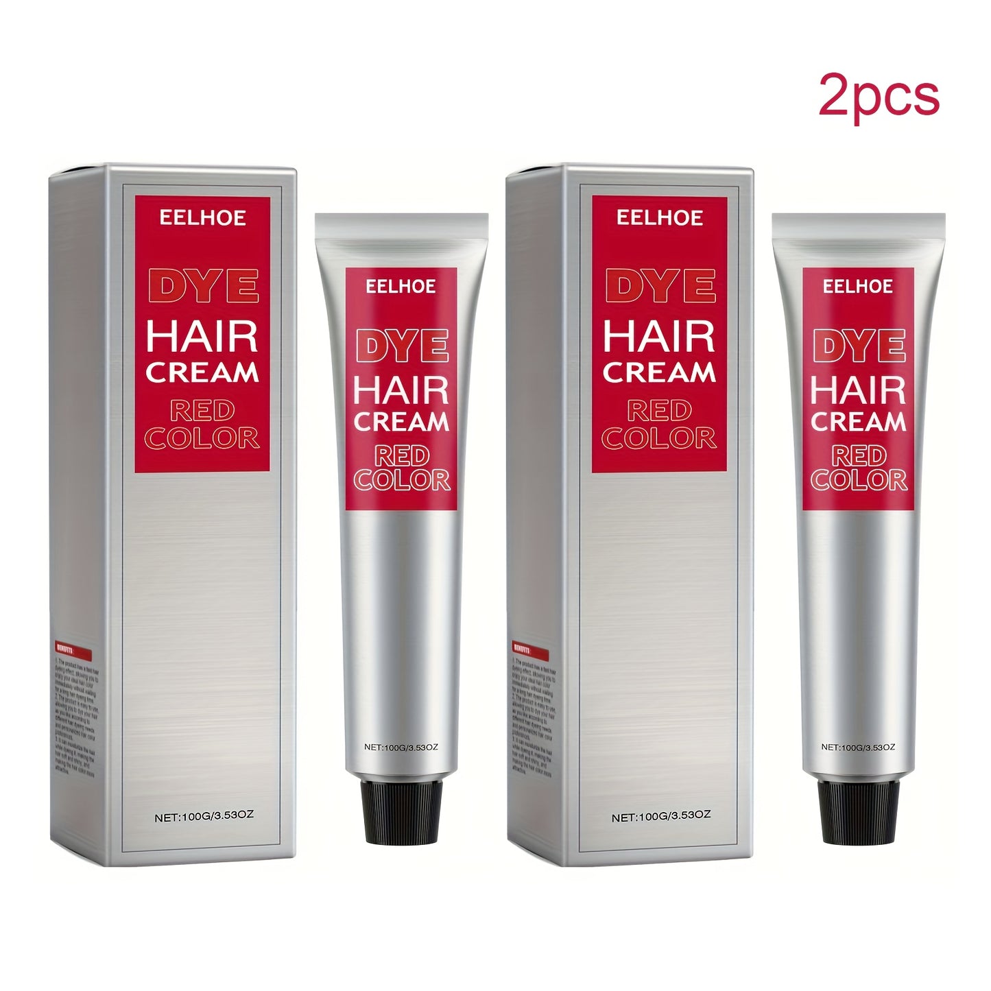 Two Packs of 100g Red Hair Color Enhancer, Easy to Change Color, Moisturizing Hair, Easy to Clean, Hair Wax