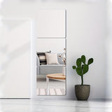 4pcs Set 3D Square Acrylic Mirror Wall Decals, 1mm Thick, Shatterproof & Removable Self-Adhesive for Bedroom, Living Room, Office, Kitchen, Bathroom - Versatile Home Decor