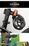 High-Security Bike Cable Lock with Key, Brushed PVC Finish, Anti-Theft Shear-Resistant, Waterproof, 12mm Thick, 125cm Length with Mounting Bracket