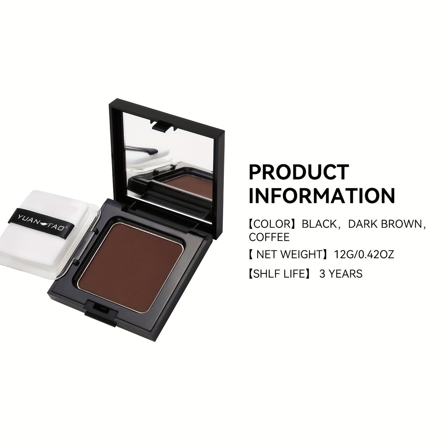 Disposable Hair Coloring Powder, Temporary Fast Cover Gray Hair, Multifunctional Hairline Hair Coloring Powder Travel Portable Emergency Cover Gray Hair