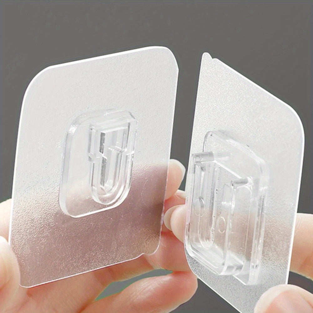 20pcs Strong Adhesive Wall Hooks - Transparent, Easy Install, Multi-Purpose Suction Cup Mount for Kitchen & Bathroom Storage Solutions