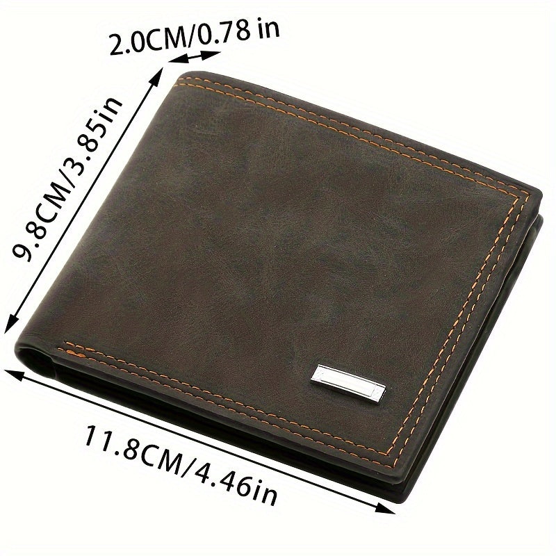 Cartera retro de cuero PU para hombre con nombre personalizado y texto, un regalo genial