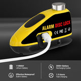 110dB Loud Alarm Disc Brake Lock Set with Reminder Cable, USB Type-C Rechargeable, Anti-Theft Motorcycle and Bicycle Security Lock with 2 Unique Keys, Waterproof, Quick Charge in 1.5 Hours, Innovative Motorcycle Helmet Design