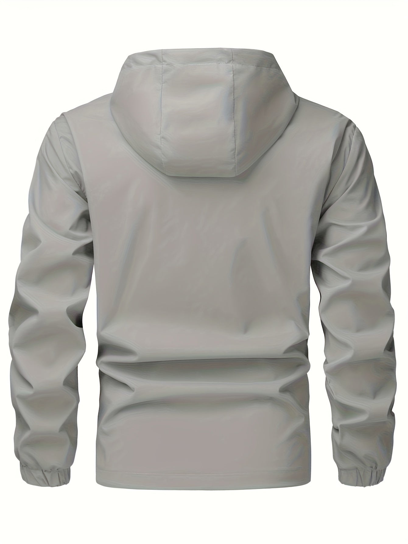 Chaqueta cortavientos de color liso con capucha para hombre, abrigo impermeable informal, ropa de exterior para primavera y otoño.