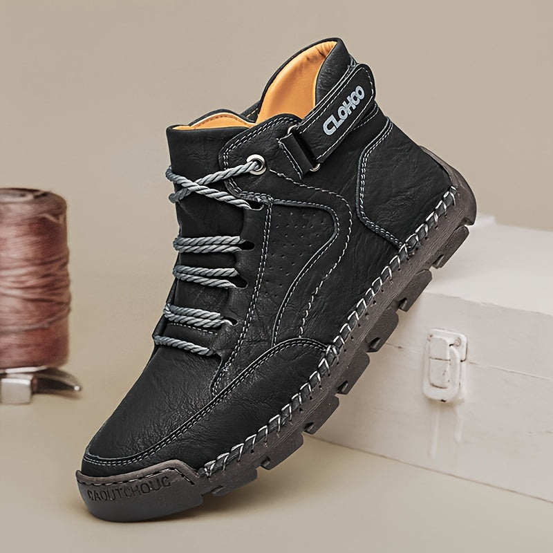 CLOHOO Men's High-Top Casual Sneakers - Comfortable, Non-Slip Rubber Sole, Lace-Up Shoes for Outdoor & Casual Attire