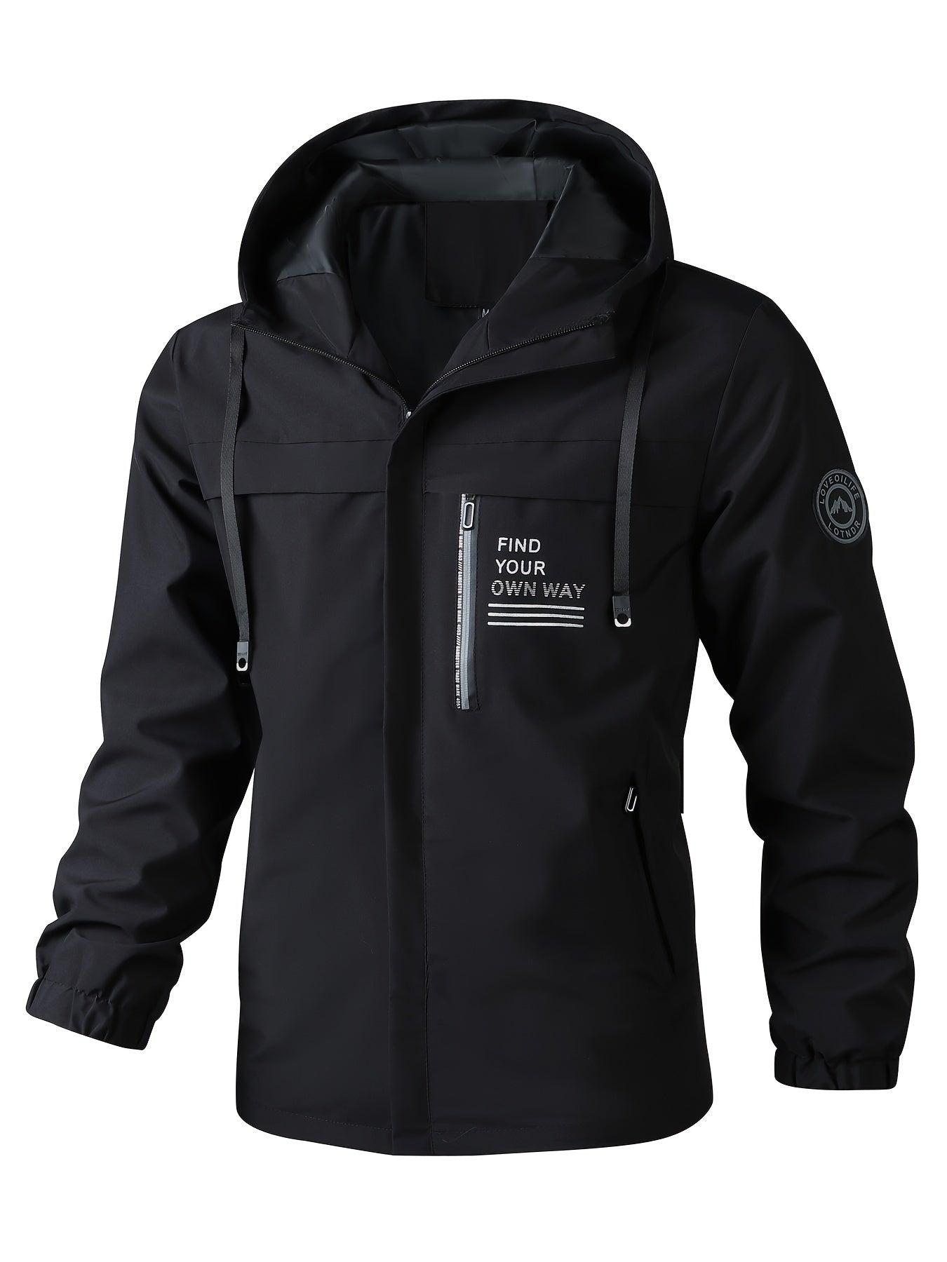 Men's Fashion Casual Waterproof Windbreaker Hooded Jacket, Outdoor Coat With Zip Pockets – Lightweight And Breathable