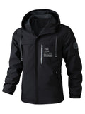 Men's Fashion Casual Waterproof Windbreaker Hooded Jacket, Outdoor Coat With Zip Pockets – Lightweight And Breathable