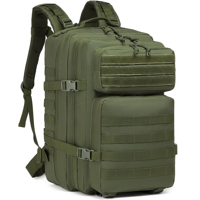 45L Tactical Backpack - Water-Resistant Oxford Fabric, Zip Closure, Ideal For Hiking, Trekking & Fishing