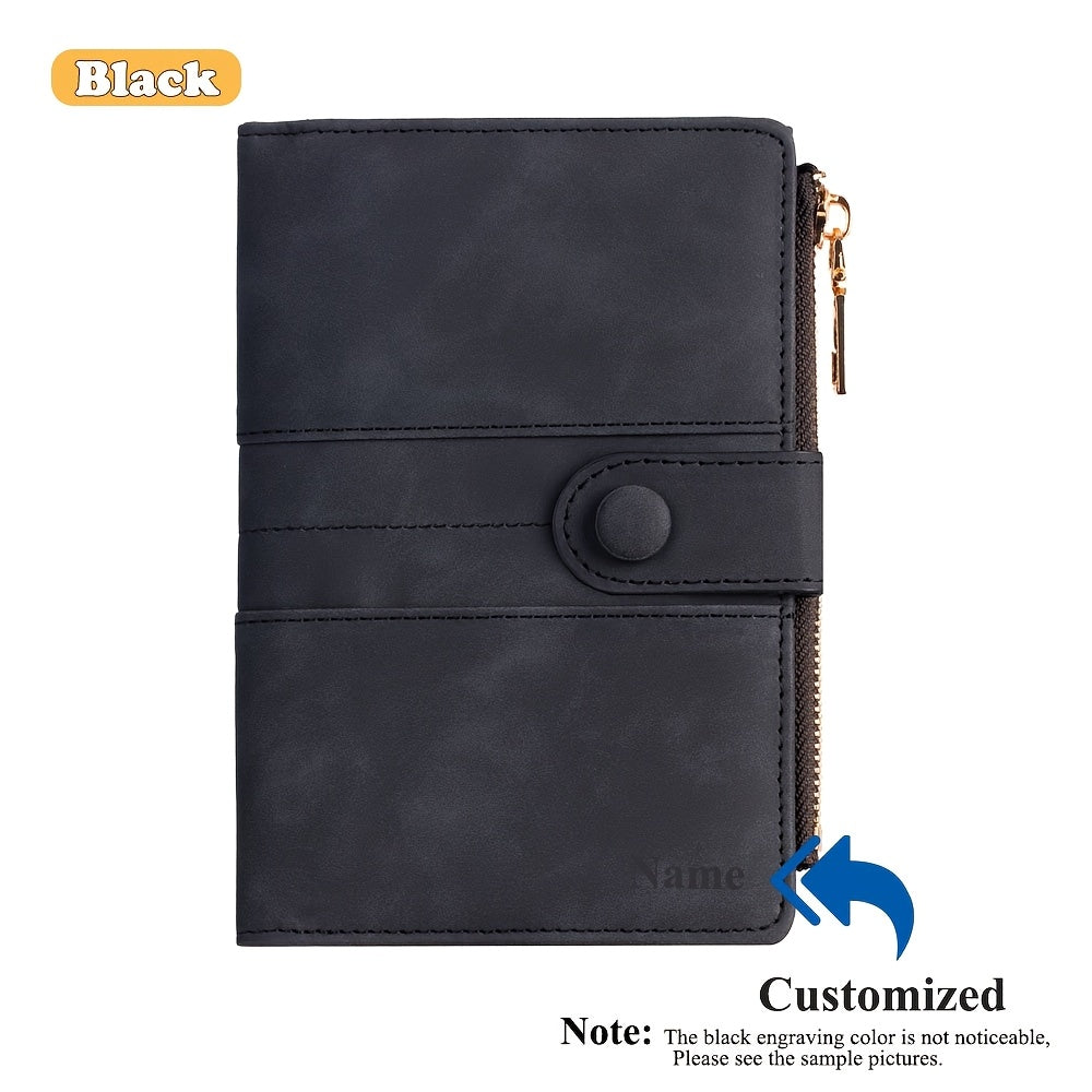 Fashion RFID Anti-theft Travel Wallet - Spacious and Safe, with Zipper Closure, Can Hold Passport, Bank Cards, Credit Cards, Photos, ID Cards, SIM Cards, Change, with Zipper Closure, Suitable for Going Out, Gift, Plot Person