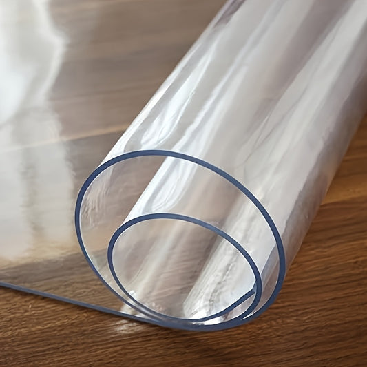 1pc Multi-Size Clear Table Protector Plastic Tablecloth Wipeable Water Resistant Vinyl Tablecloth PVC Screen Protector for Rectangle Dining Tables Mat Desk Pad Wooden Furniture Protector
